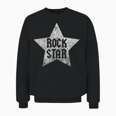 Kids Rock Star Rockstar Top for Boys and Girls, Rock 'n' Roll T-Shirt, Black, 2 Unisex Sweatshirt - Black