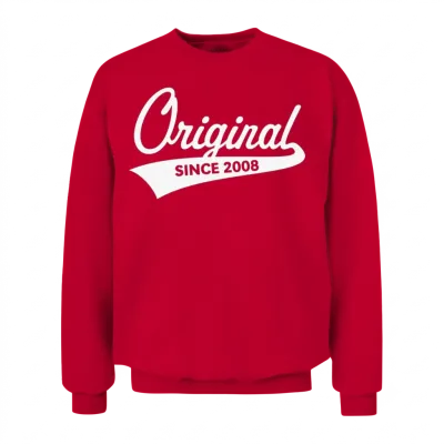 Original Since 2008 (year of Birth, Birthday / W) Unisex Sweatshirt - Red