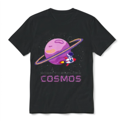 Cool Cosmos Design Unisex T-Shirt - Black