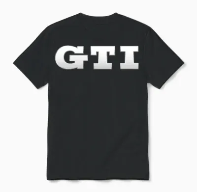 Volkswagen Vw Gti Evolution and Gti Lettering Unisex T-Shirt - Black