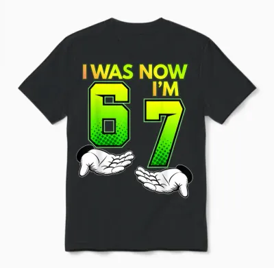 I Was 6, Now I Am 7, Children's T-Shirt, 67, Birthday Unisex T-Shirt - Black