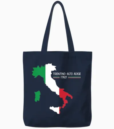 Trentino Alto Adige Italy Map Region Italy Tote Bags - Navy