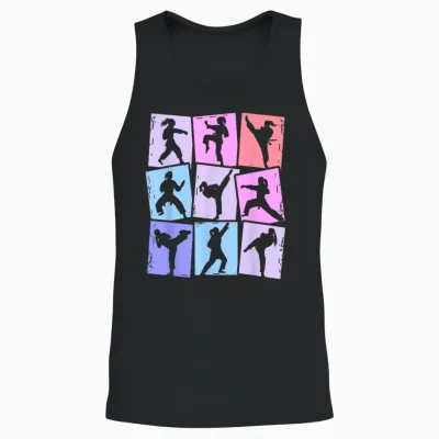 Taekwondo Karate Kampfsport Damen Kinder Mädchen Unisex Tank Top - Black