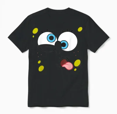 Sponge Bob - Squarepants Character Unisex T-Shirt - Black