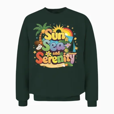 Sun Sea and Serenity Unisex Sweatshirt - Forest