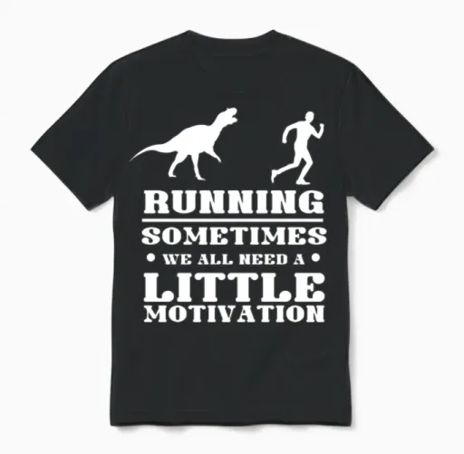 Running Funny Motivation Unisex T-Shirt in Black