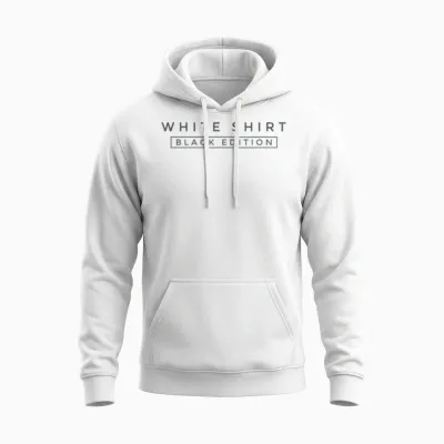 White Shirt Black Edition Unisex Hoodie - White