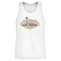 Las Vegas Unisex Tank Top - White – 2