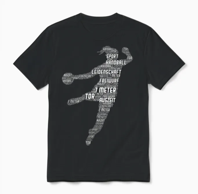 Handball Handballerin Handballspieler Mädchen Frauen Kinder Unisex T-Shirt in Black
