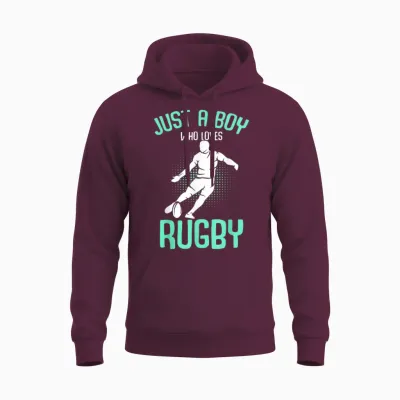 Rugby Jungen Kinder Unisex Hoodie - Maroon