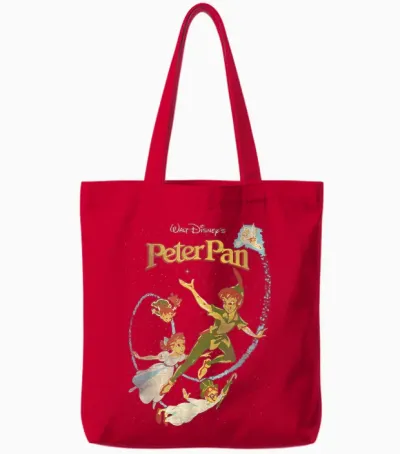 Disney Peter Pan Darling Flight Vintage Graphic Tote Bags - Red