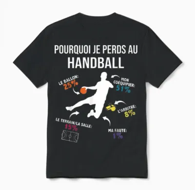 Why I Lose at Hand Handball Player Funny Handball Unisex T-Shirt - Black
