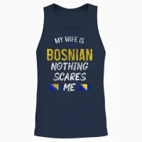 Bosnien Herzegowina Bosnische Frau Stolz Wurzeln Lustig Unisex Tank Top in Navy - 2
