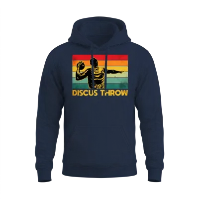 Discus Throw Retro 2 Unisex Hoodie - Navy