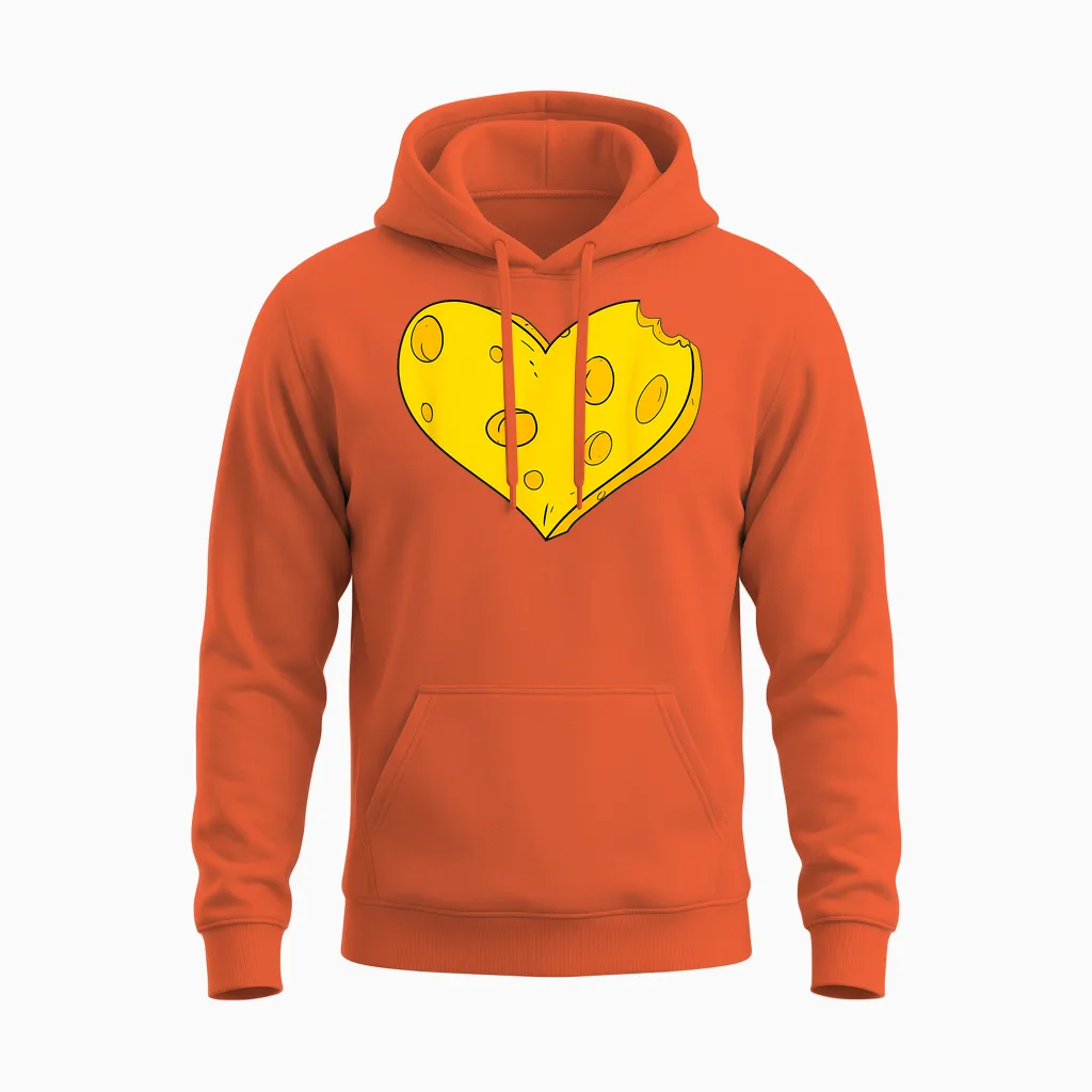 Herz Aus Käse Unisex Hoodie in Orange