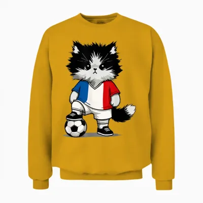 French Flag Men Women Children France Unisex Sweatshirt - Gold