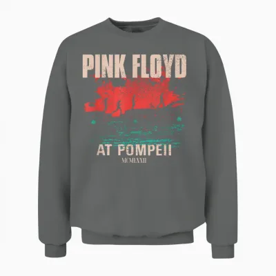 Album Cover by Pink Floyd in Concert at Pompeii T-Shirt, Black, S Unisex Sweatshirt - Graphite Heather