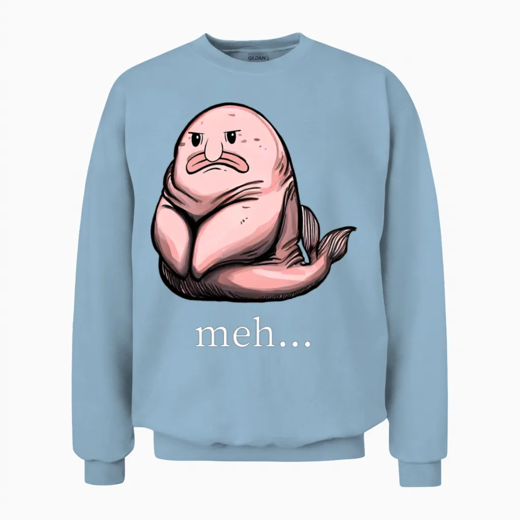 Funny Blobfish Unisex Sweatshirt - Light Blue