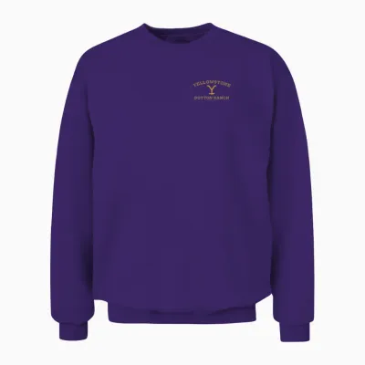 Yellowstone Dutton Ranch Gold Pocket Logo T-Shirt, Black Unisex Sweatshirt - Purple