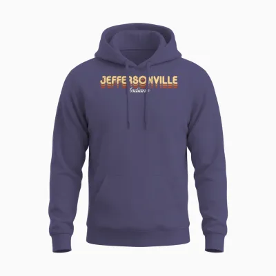 Retro Jeffersonville Indiana Unisex Hoodie - Heather Sport Dark Navy