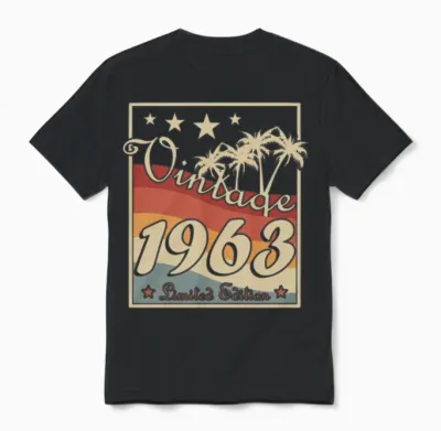 Vintage 1963 Retro Style Unisex T-Shirt - Black