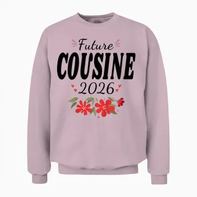 Future Cousine 2026 Pregnancy Announcement Unisex Sweatshirt - Light Pink
