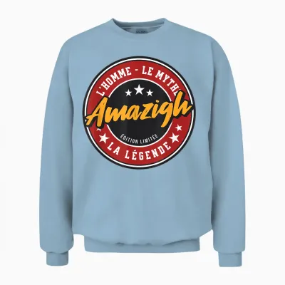Amazigh Man Myth Legend Gift Idea Kabyle Humor Unisex Sweatshirt - Light Blue