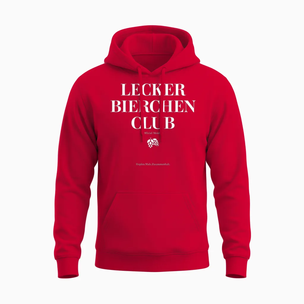 Tasty Beer Club X Official Member Mallorca Beer Back Unisex Hoodie in Red