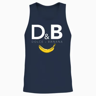 Dolce and Banana Funny Vegan Unisex Tank Top - Navy