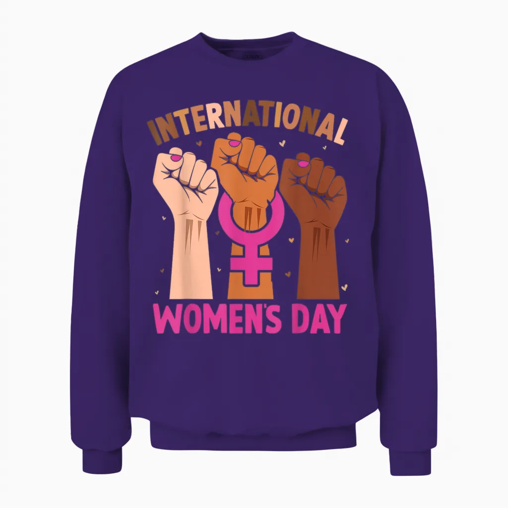 International Women's Day Unisex Sweatshirt in Purple