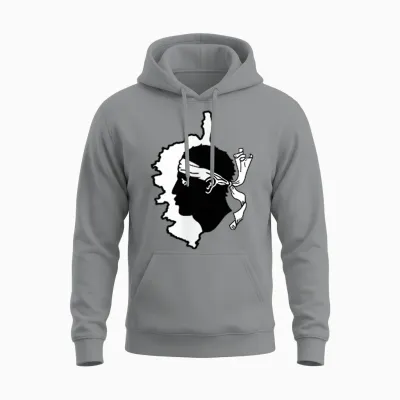 Corsica on the Heart - Head De Maure T-Shirt, Blue Unisex Hoodie - Sport Grey