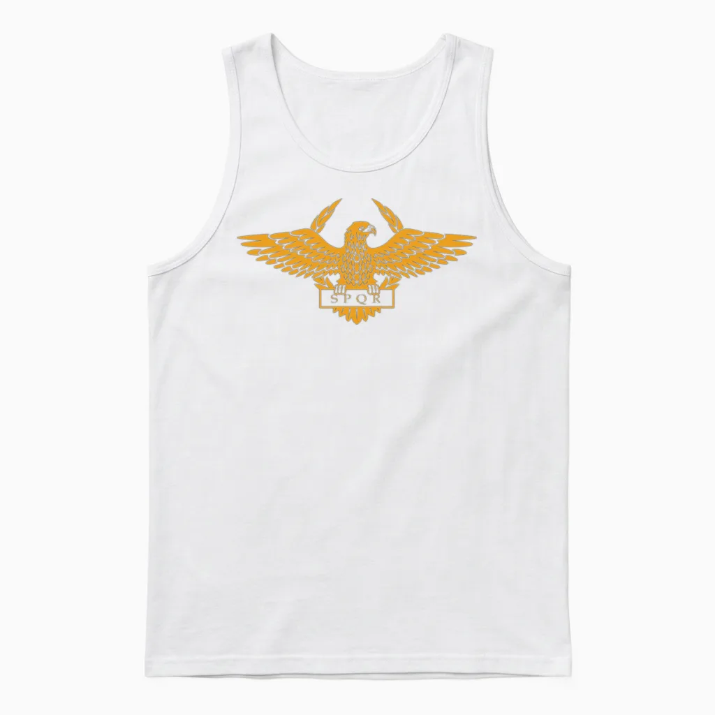 Roman Eagle Aquila (gold) Wildlife Unisex Tank Top in White