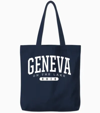 College Style Geneva-On-The-Lake Ohio Tote Bags - Navy