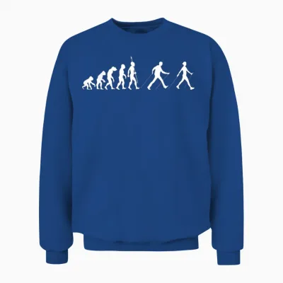 Evolution Nordic Walking Hiking Walking Sports T-Shirt, Black, S Unisex Sweatshirt - Royal