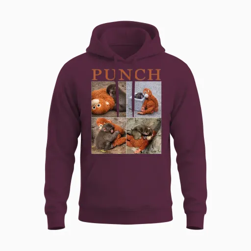 Team Monkey Punch Unisex Hoodie in Maroon