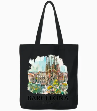 Barcelona Spain Espana Tote Bags - Black