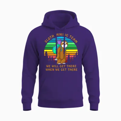 Sloth Hiking Team Unisex Hoodie - Purple