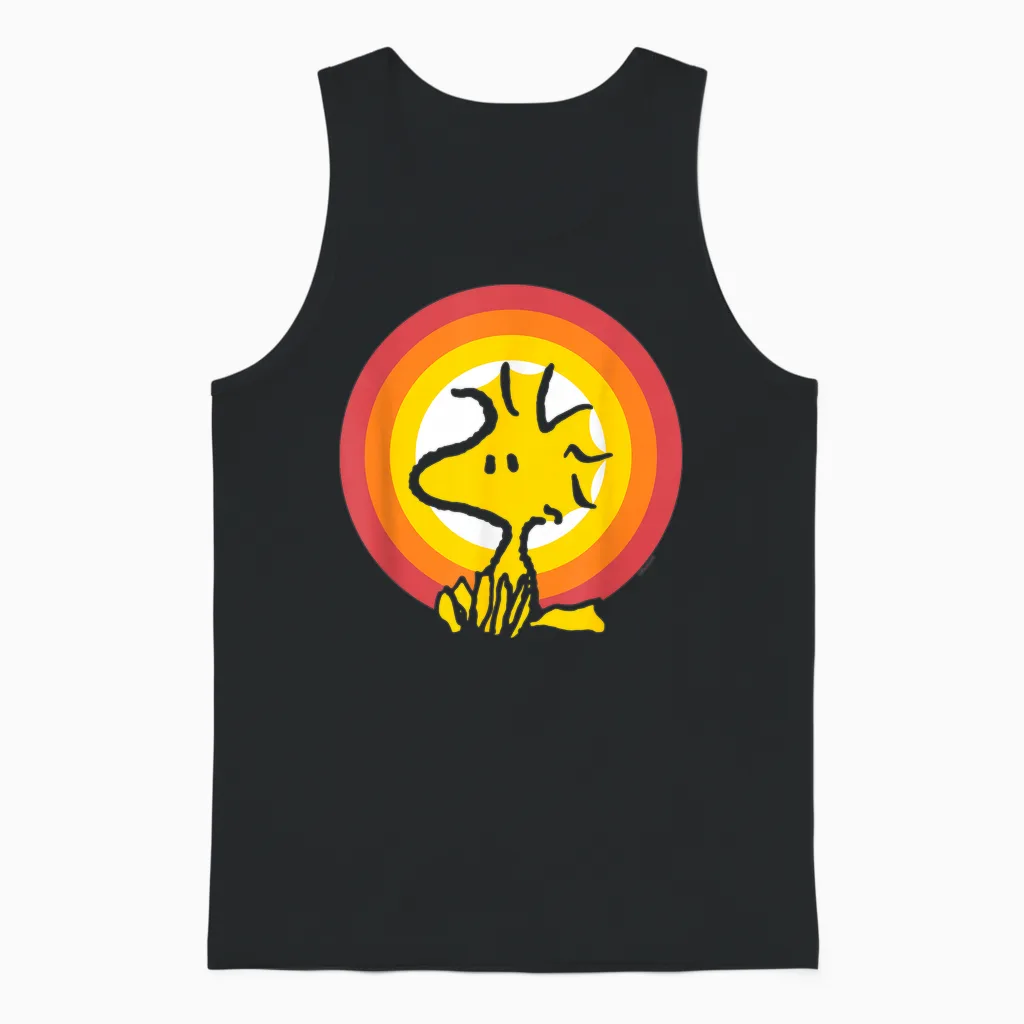 Woodstock Sunset T-Shirt Peanuts, Black Unisex Tank Top in Black
