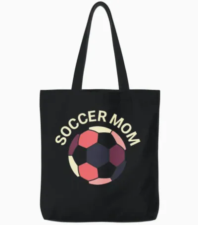 Soccer Mom | Retro Style Tote Bags - Black