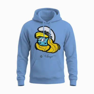 Smurfs Design with Smurfette Unisex Hoodie - Carolina Blue
