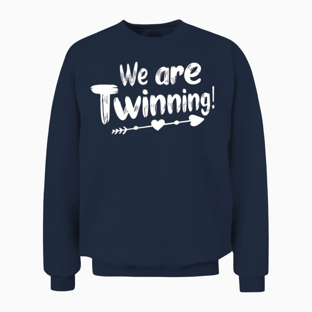 We Are Twinning Funny Saying Twin Lovers Twin Unisex Sweatshirt in Navy