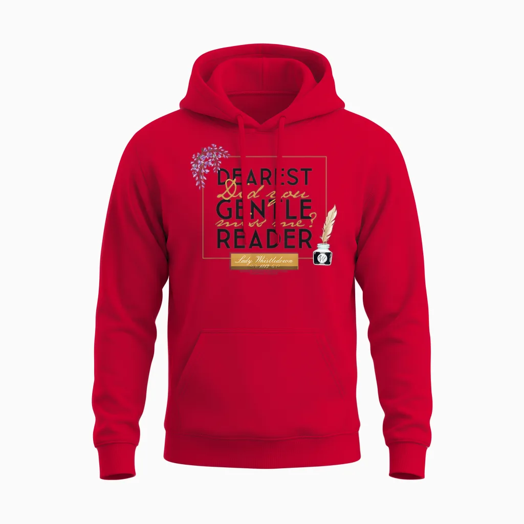 Bridgerton Dearest Gentle Reader Unisex Hoodie in Red
