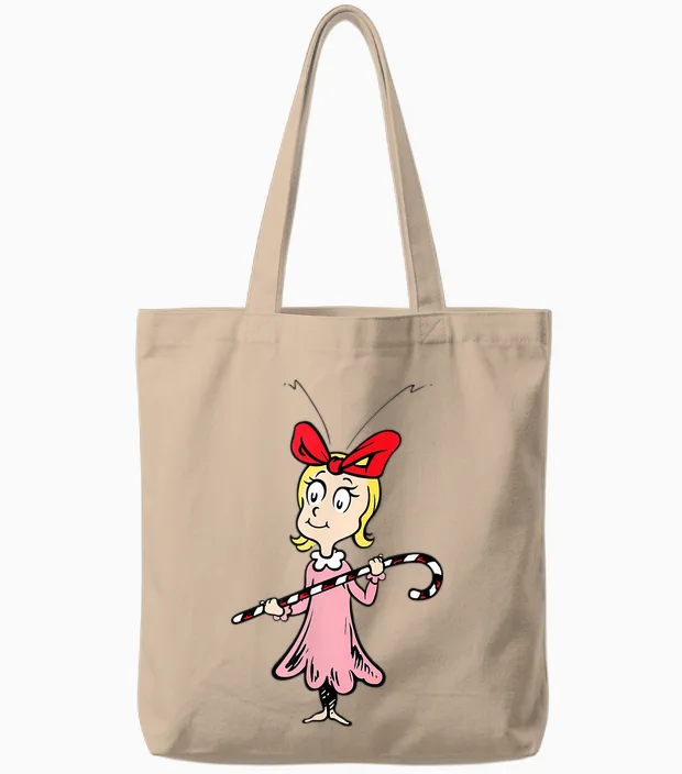 Dr. Seuss Cindy-Lou Who Tote Bags in Natural