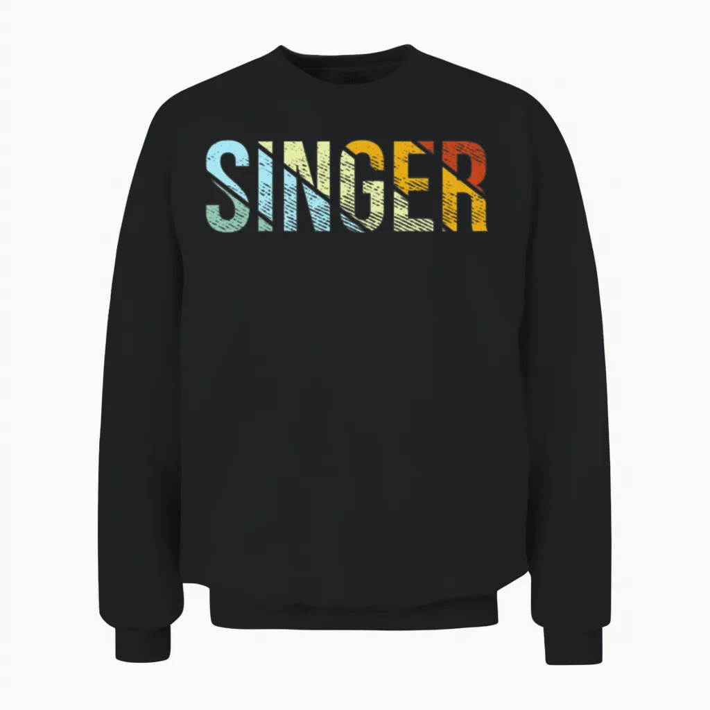Singer Retro Unisex Sweatshirt in Black