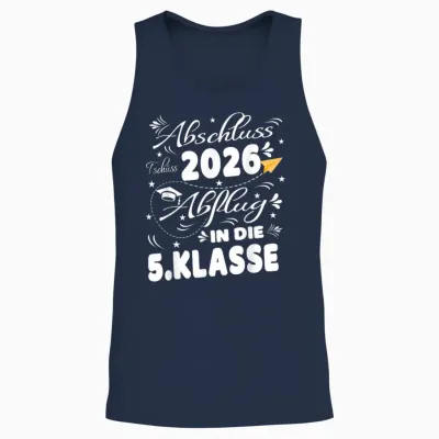 Abschluss Grundschule 2026 Einschulung 5.klasse Mädchen Unisex Tank Top - Navy
