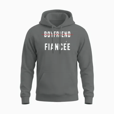 Couple Engagement Engaged Men Funny Fiancee Unisex Hoodie - Graphite Heather