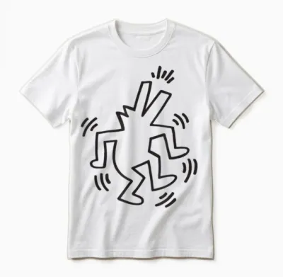 Keith Haring Tanzende Hunde-Kunstwerk Unisex T-Shirt - White