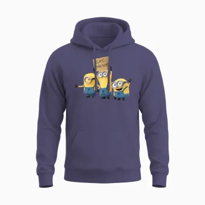 Minions Three Happy Minions with A Unisex Hoodie - Heather Sport Dark Navy