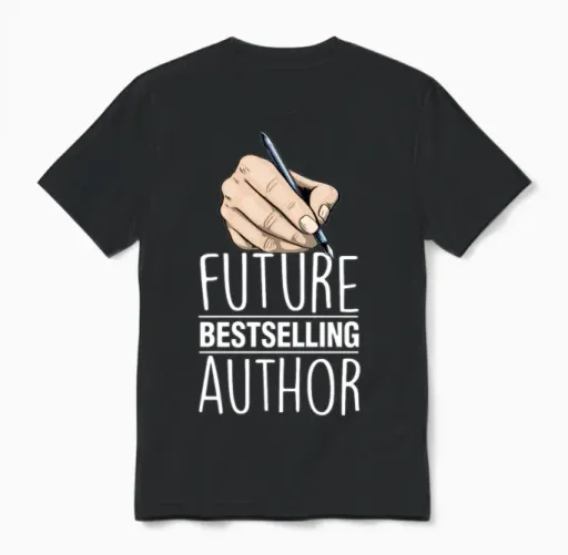 Future Bestselling Author Unisex T-Shirt in Black