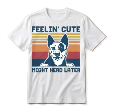 Blue Heeler Men Women Might Herd Later Cattle Dog Unisex T-Shirt - White